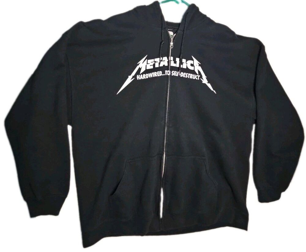 Metallica Hardwired To Self Destruct Tour Hoodie 2XL Full Zip Album Graphic RARE